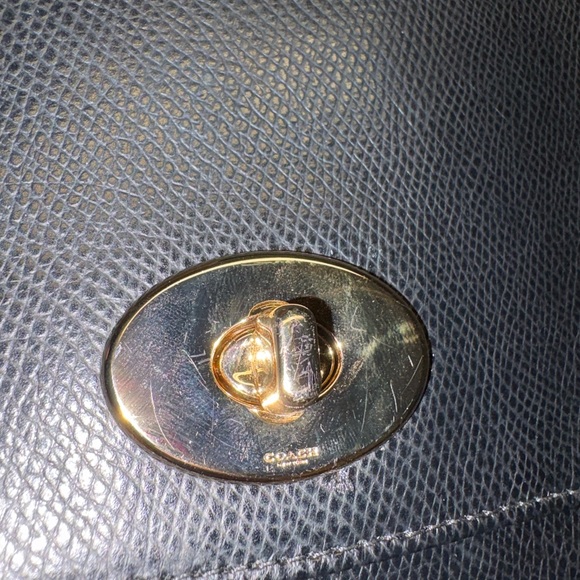 Coach- Black Leather Chain Shoulder Bag - Picture 2 of 5